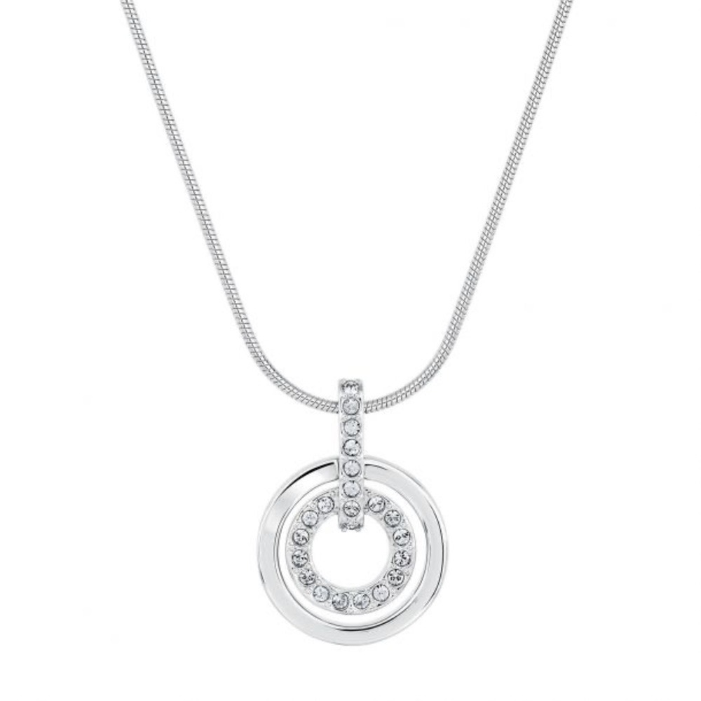 Swarovski Crystal Double Circle Pendant Necklace
